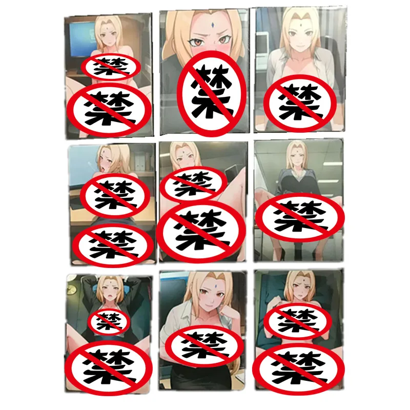 

9Pcs/set Homemade Anime Naruto Tsunade ACG Heroine Sexy Nude Card Cosplay Diy Toy Game Gift Collection Anime Card