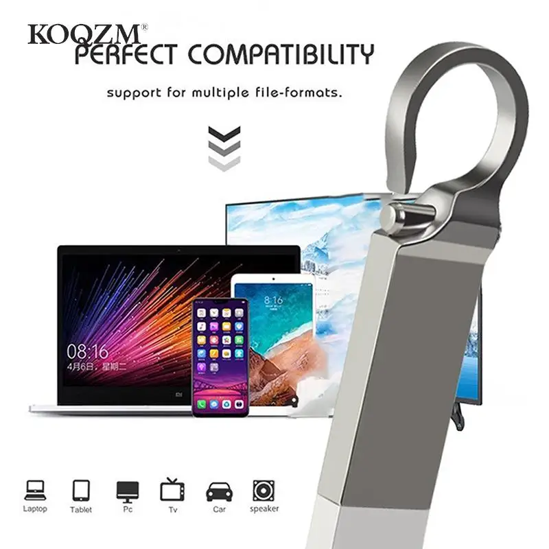 Usb 3.0 2TB Metal Drive 1TB Usb Flash Drives Waterproof Flash Disk Stick With 2 Android Phone Adapters