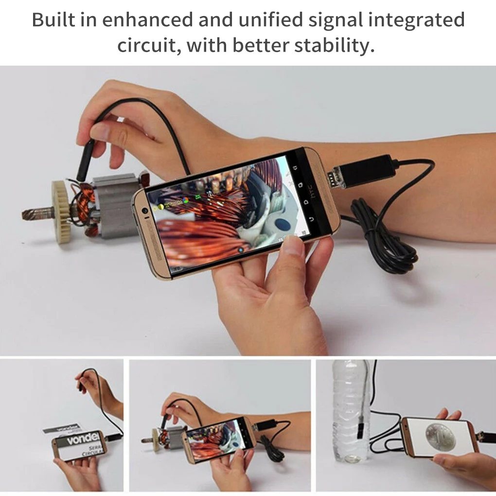 

Endoscope Camera 7mm HD Inspection Camera IP67 Waterproof USB 6LEDs Endoscope for Phone Computer 1m