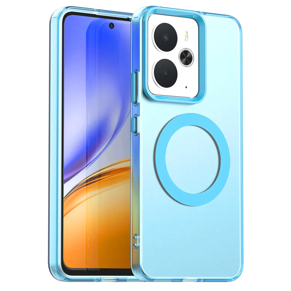 Magnetic Wireless Charging Case with Candy Colors and Transparent Back Shell