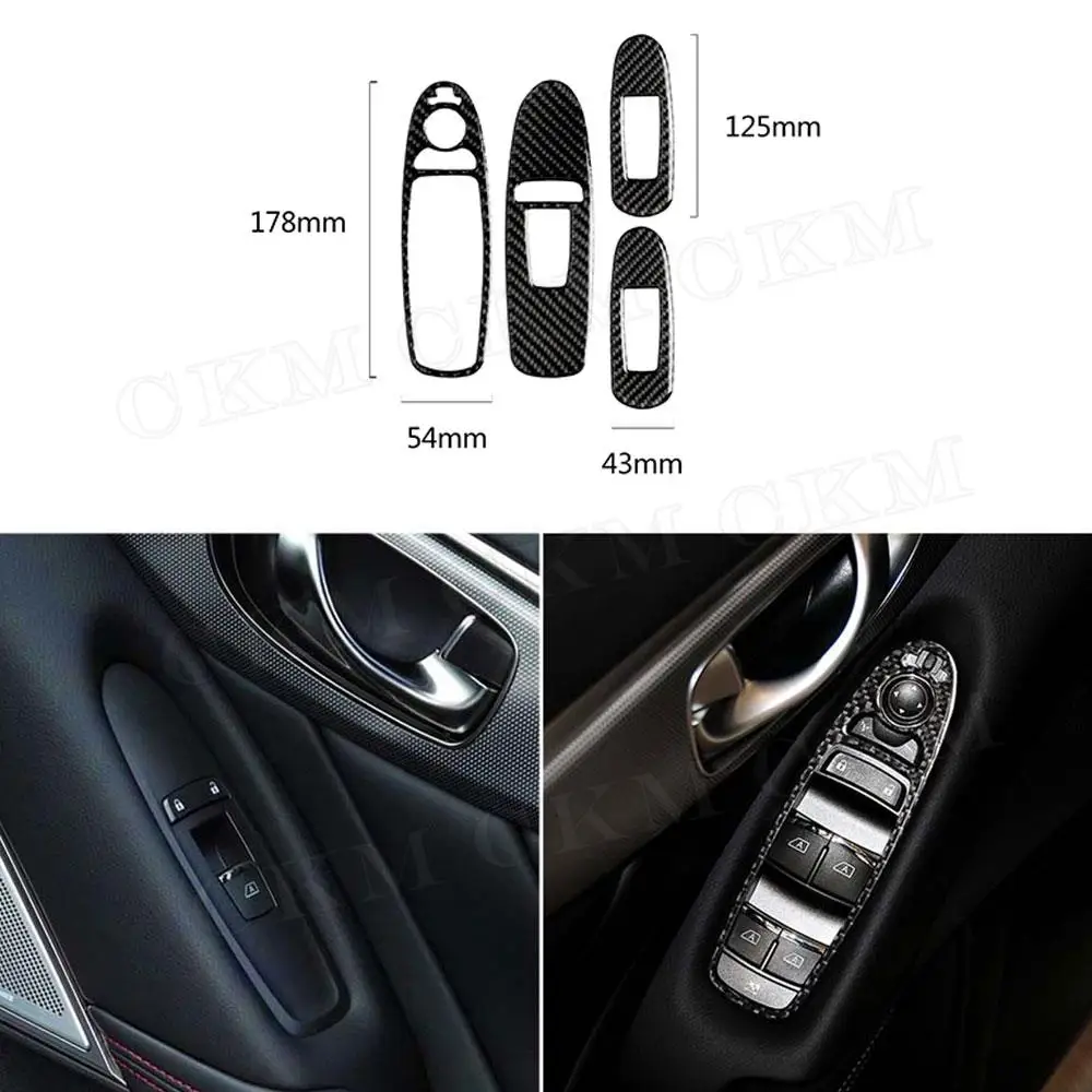

Carbon Fiber LHD Car Interior Gear panel Body Kits Decoration Stickers For Infiniti Q50 Q60 2014-2020 Auto Car Styling