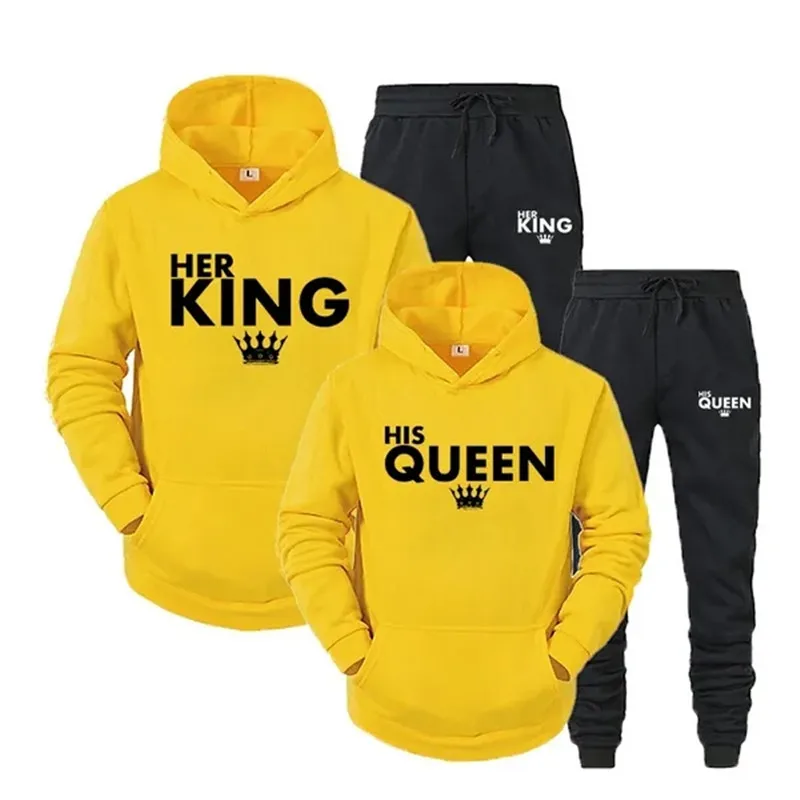 Buy Yellow Her King and His Queen Couple Tracksuit COUPLEGEAR