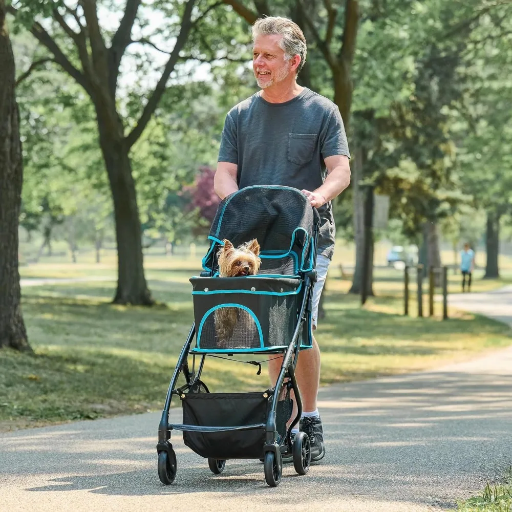 

Carlson Pet Stroller, Includes 360 Degree Front Wheel Swivel, Rear Wheel Breaks, Mesh Panels, Umbrella and Mesh Canopy