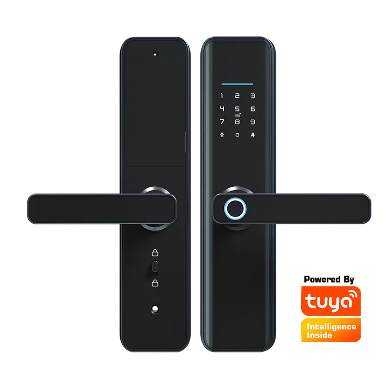 

Apartment fechadura digital Tuya Smart Wifi Remote Security Wooden Door Lock With Fingerprint/ Password/ Card Unlock