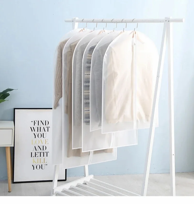 Description Picture 5 of itemClothes Hanging Transparent Dust Proof Cover Waterproof Hang Dust Cover with Zipper Clothes Storage Bag Clothes Organizers