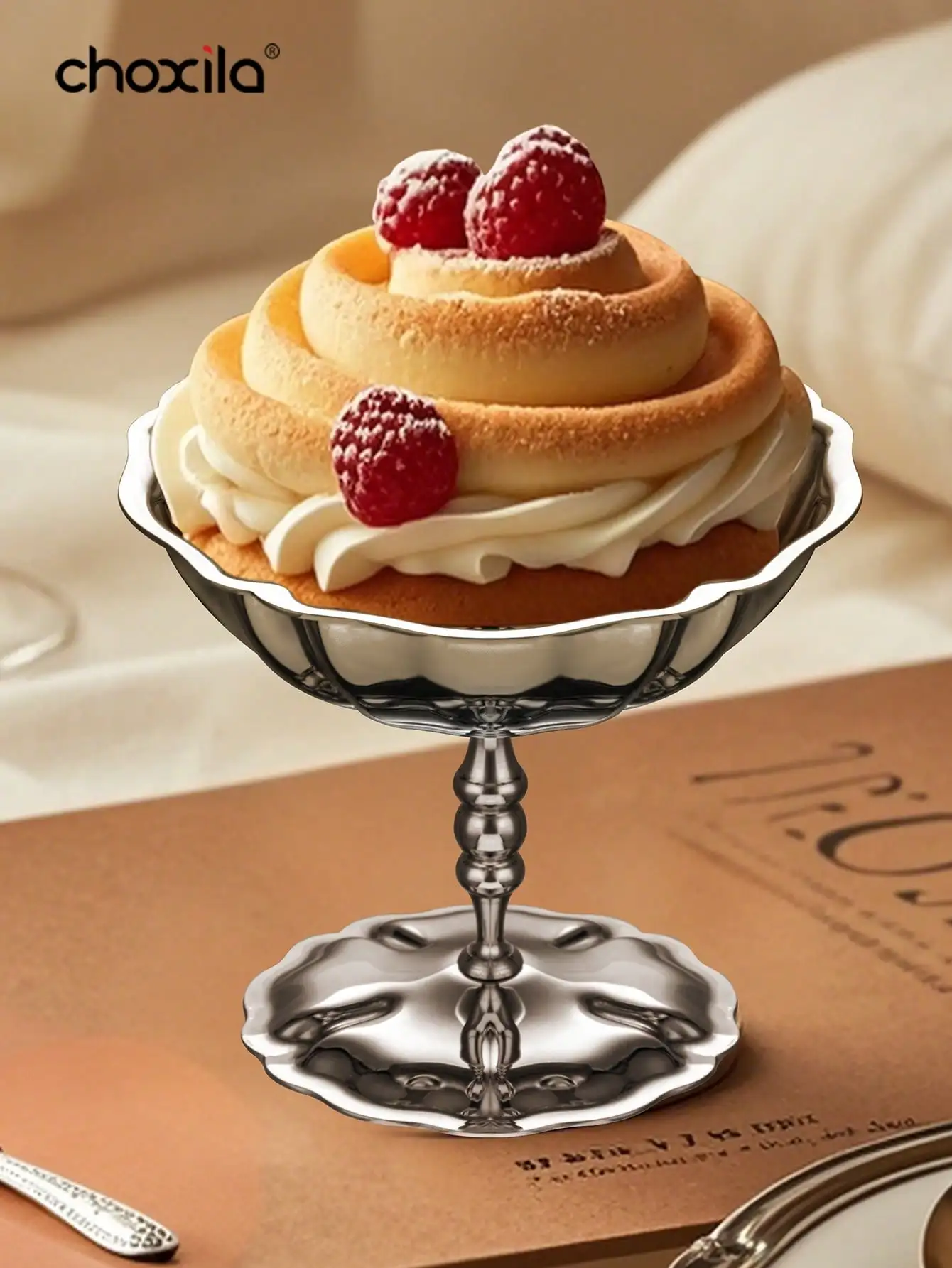 1pc Stainless Steel Dessert Cup, Ice Cream Bowl, Yogurt Snack Candy Cups Salad Fruit Pudding Bowls for Party/Holiday/Festival