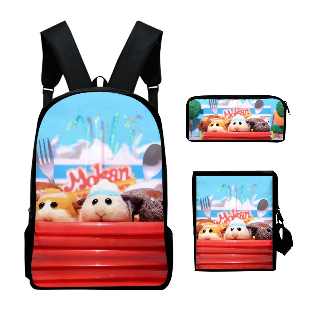 

Classic PUI PUI Molcar Guinea Pig 3D Print 3pcs/Set pupil School Bags Laptop Daypack Backpack Inclined shoulder bag Pencil Case