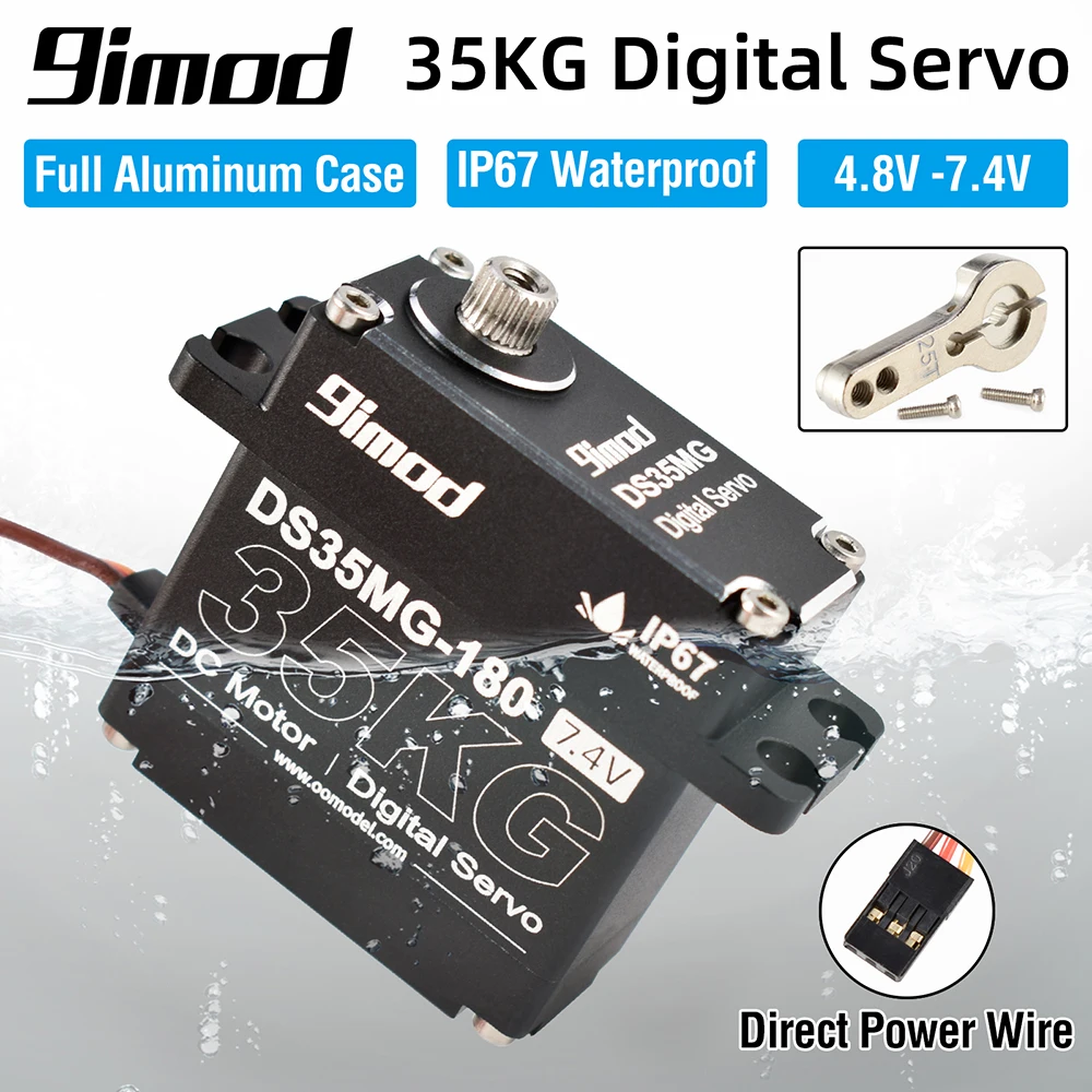 9imod DS35MG 35kg Waterpoof Metal Servo 180°for 1:8 1:10 RC Crawler SCX10 TRX4 9imod DS35MG 35kg Waterpoof Metal Servo 180°for 1:8 1:10 RC Crawler SCX10 TRX4