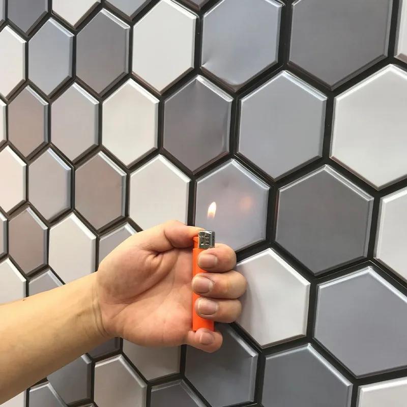 Nordic Minimalist 3D Stereo Oil-Proof Sticker - Self-Adhesive Kitchen Wall Decal, Waterproof Bathroom Milk Tea Shop Decor Film