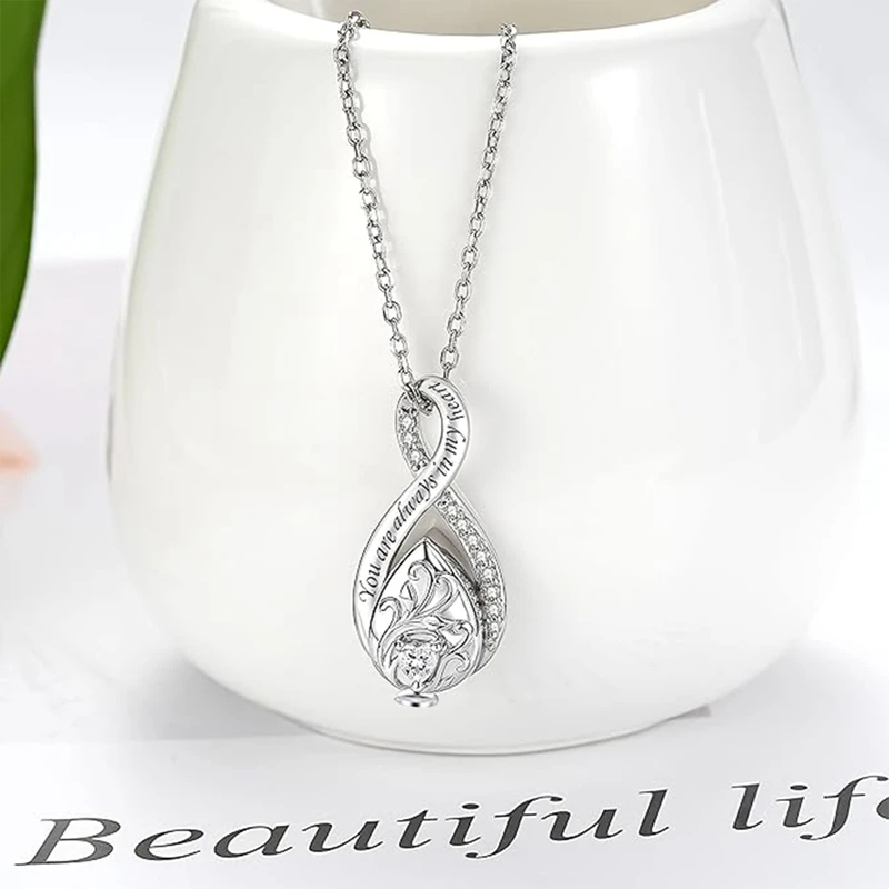 Alloy Love Flowers Ashes Urn Necklace For Lovers Ashtray Souvenir Pet Lose Commemorative Water Drop Shape Pendant Necklaces