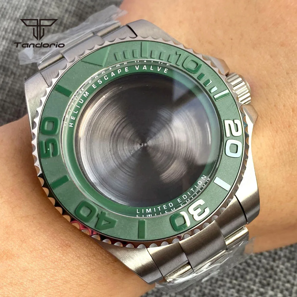 

43mm Watch Case with Bracelet Rotating Bezel Red/Blue/Green Ring Fit NH35 NH36 NH34 ETA2824 PT5000 Miyota82 Series Movement