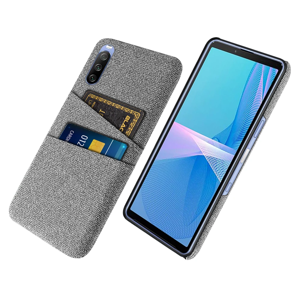 Xperia 10 Iii Per Sony Xperia 10 Iii Ii Iv Case Luxury Dual Card Fabrics Texture Cover Per Sony Xperia 10 Ii 10I 10Iii Coque