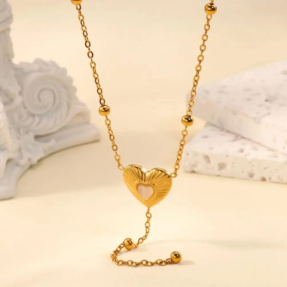 Opal Necklace Stainless Steel Gold Jewelry For Women