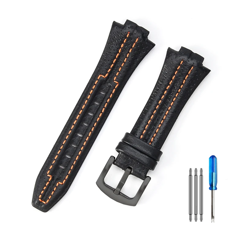 Premium Cowhide Leather Watch Strap - Sportura Series, 27x15mm
