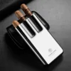 CIGARLOONG 3pcs Portable Cigar Case Travel Cigar Humidor Cow Leather Gift Package Suitable for 25mm Diameter Cigar CLH-23LL 3