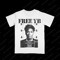 2024 New Arrival SUMMER Comfort T-Shirt# Rapper Star YoungBoy NBA#Vlone Murder Business White Tee Man Women Fallow Hip-Hop Top 1