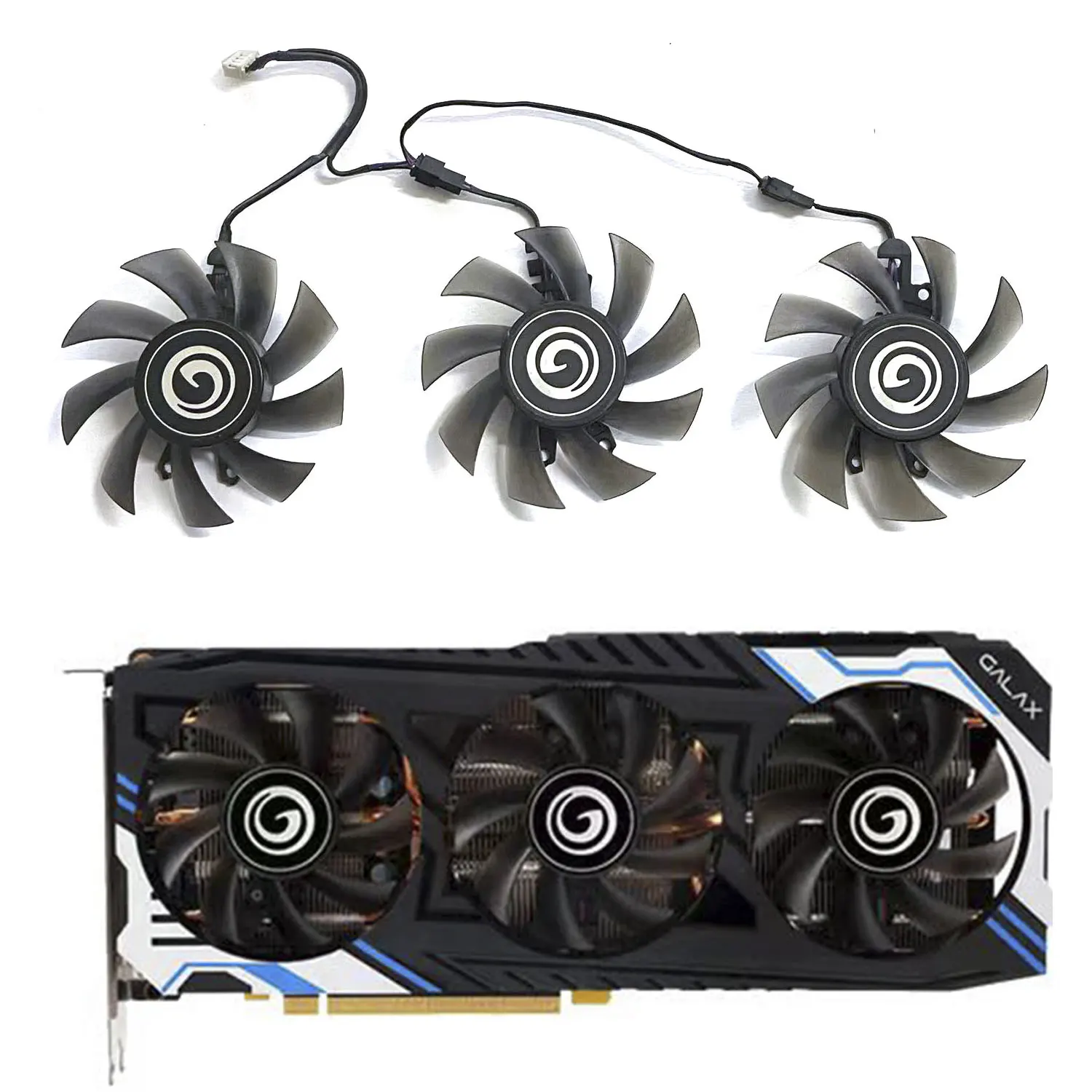 

3 FAN New 4PIN 75MM FY08015M12LPA DC 12V 0.4A RTX2060 GPU fan suitable for GALAXY GeForce RTX2060 universal MAX OC graphics card