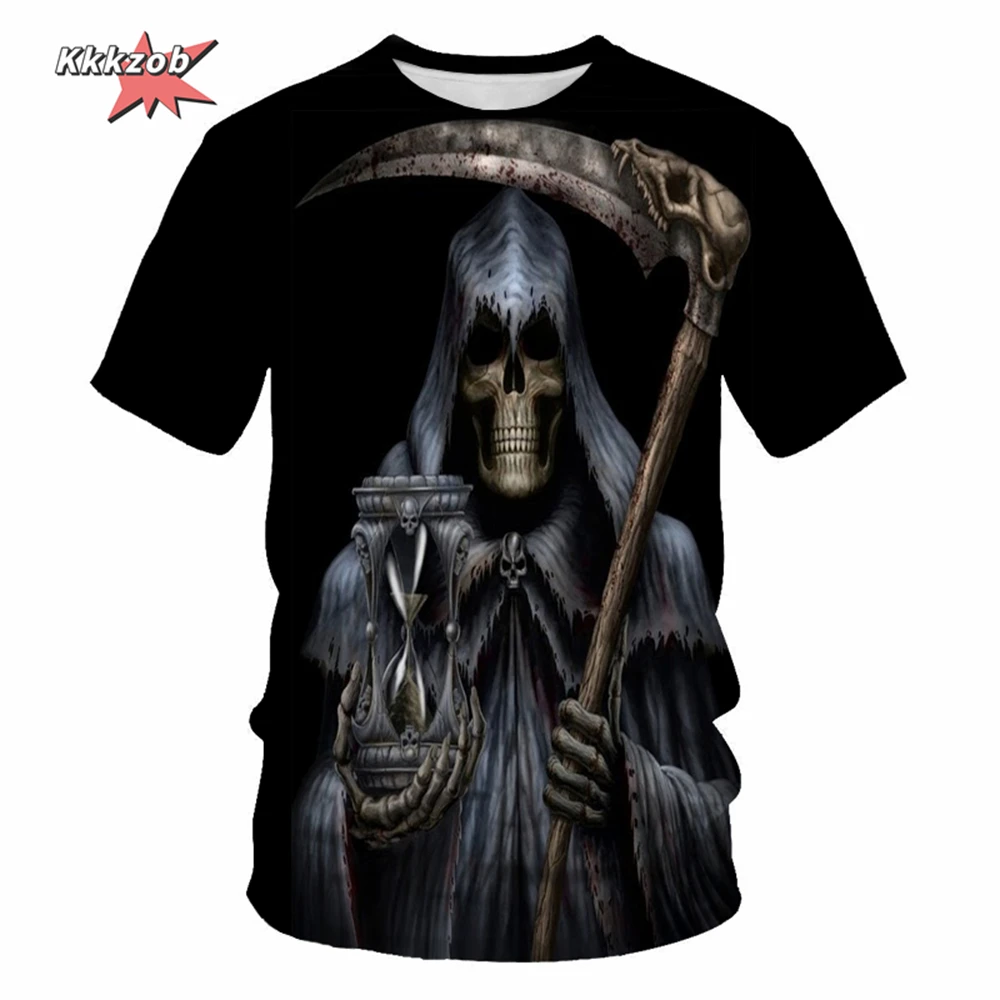 Gothic Skull T-Shirt - 3D Printed Casual Short Sleeve Top