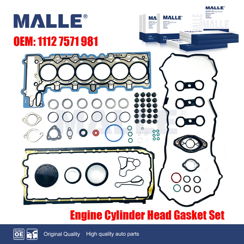 

Комплект прокладок головки блока цилиндров двигателя для BMW N52B25 E60 E61 E90 E91 F18 F20 325i 525i, автомобильные аксессуары 11127571981, Комплект прокладок для капитального ремонта