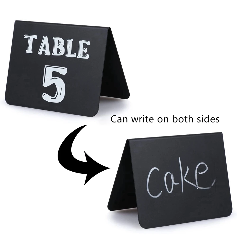 5PCS Mini Chalkboards Rectangular Hanging Blackboard Double Sided  Chalkboard Wedding Party Table Number Place Tag Message Board