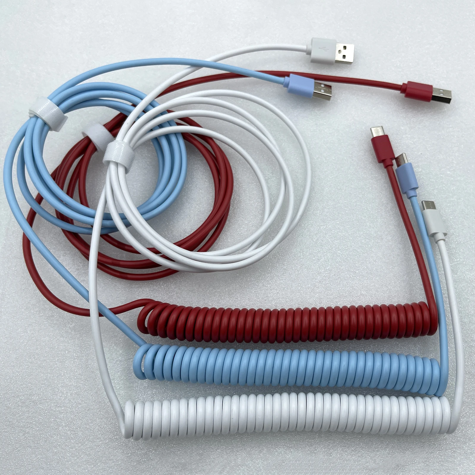 Enhanced Coiled Aviator USB-C Cable for Mechanical Keyboards - Maximum 3M Length