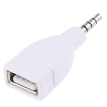 변환기 어댑터 USB 2.0 암-3.5mm 수 AUX 오디오 자동차 플러그 잭, 흰색
