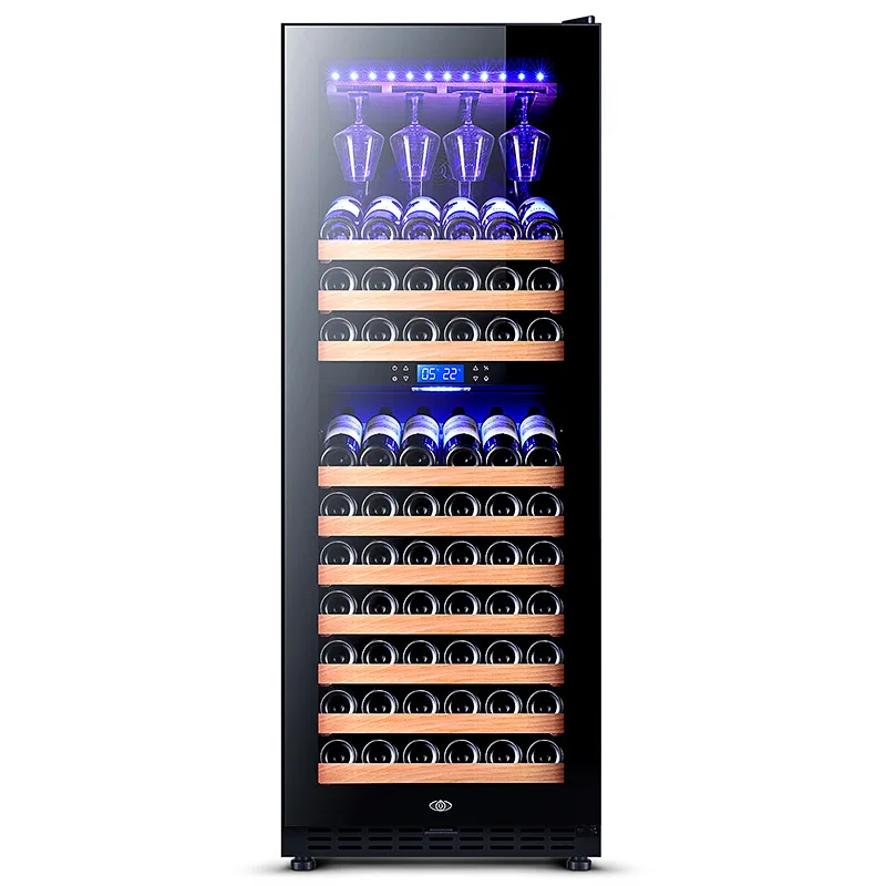 Compressor Dual Zone Wine Cooler Fan Cooling Bar Fridge Wine Cellar 144 Bottle Refrigerator 408 L