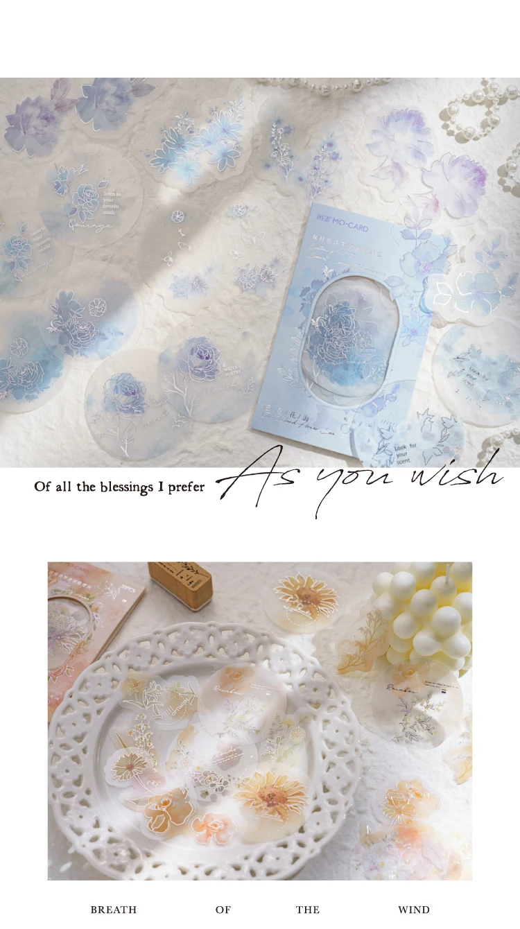 30 Stück kreative, hellfarbige Blumen-Aufkleber, handgemachte DIY-Sticker-Etiketten, Scrapbooking-Material, Junk-Journal-Zubehör – Detail 6