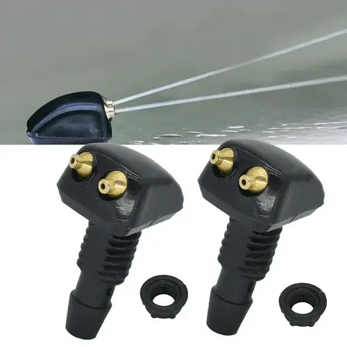 Sale 2Pcs Car Windshield Wiper Washer Spray Nozzle Fits Most Car Models Car Dual Holes Windshield Washer Nozzle Water Spray - Image 3