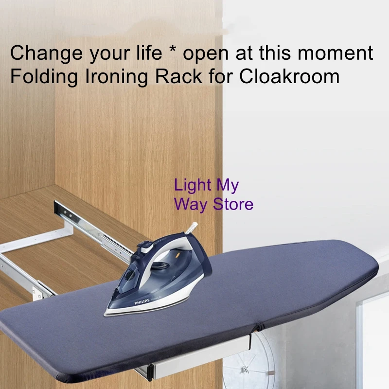 

Closet Sliding Folding Ironing Board Cloakroom Hidden Ironing Board Damping Retractable Ironing Pad Board