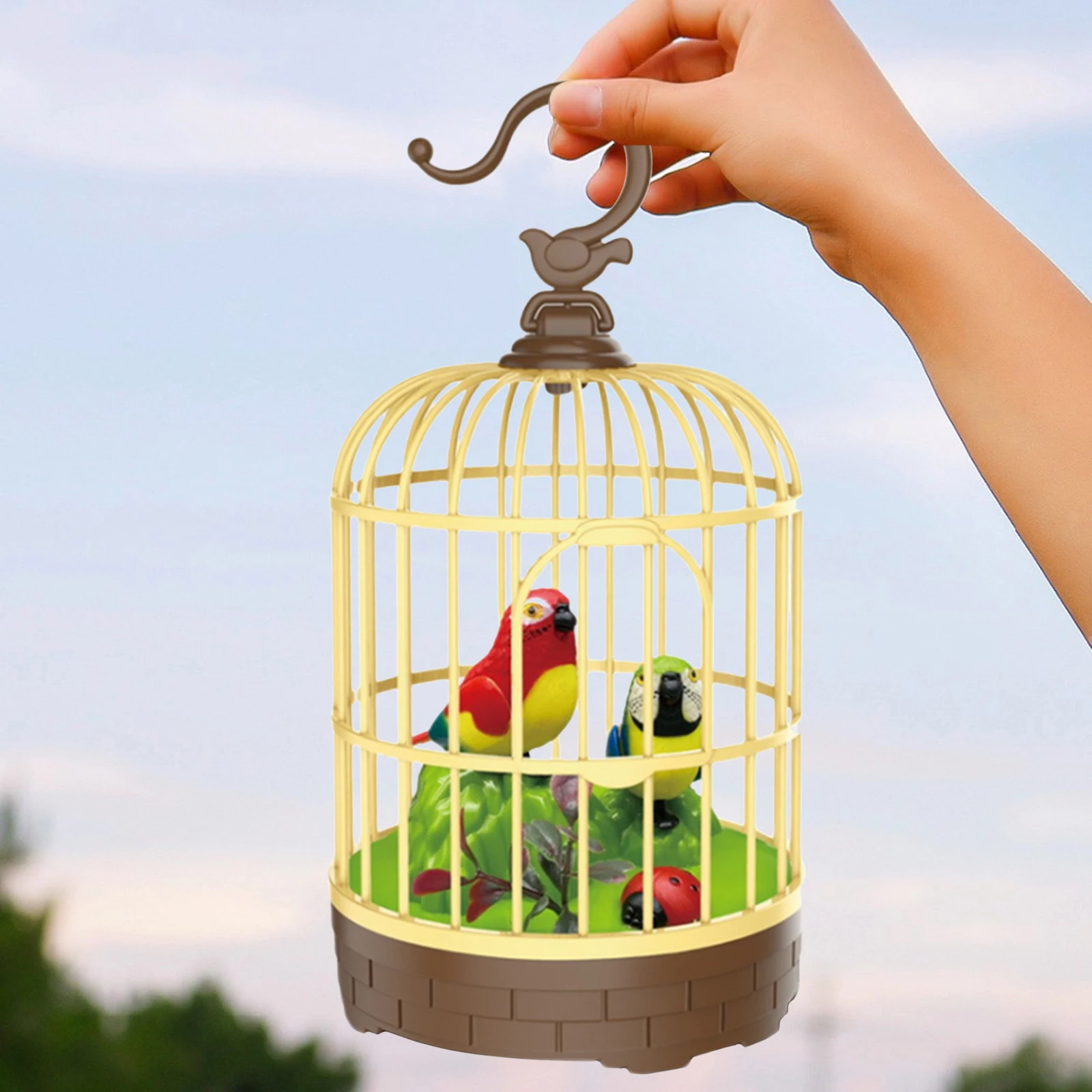 Singing&Chirping Bird In Cage Realistic Sounds&MovementsSinging Chirping Bird Toy In Cage Realistic Sounds Movements Activated 5