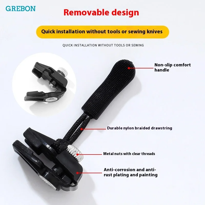 Universal Zipper Repair Kit Bags Backpacks Clothes Removable Zipper Sliders Replacement Lock Accessories Tool-Free Fixer