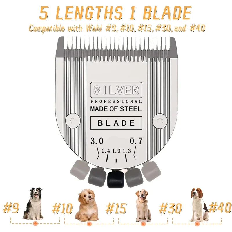 Detachable pro Pet Grooming Shears 5-in-1 Adjustable Blade For WAHL Dog Cat Clipper Arco Bravura Chromado Creativa Figura Pet Grooming Clipper