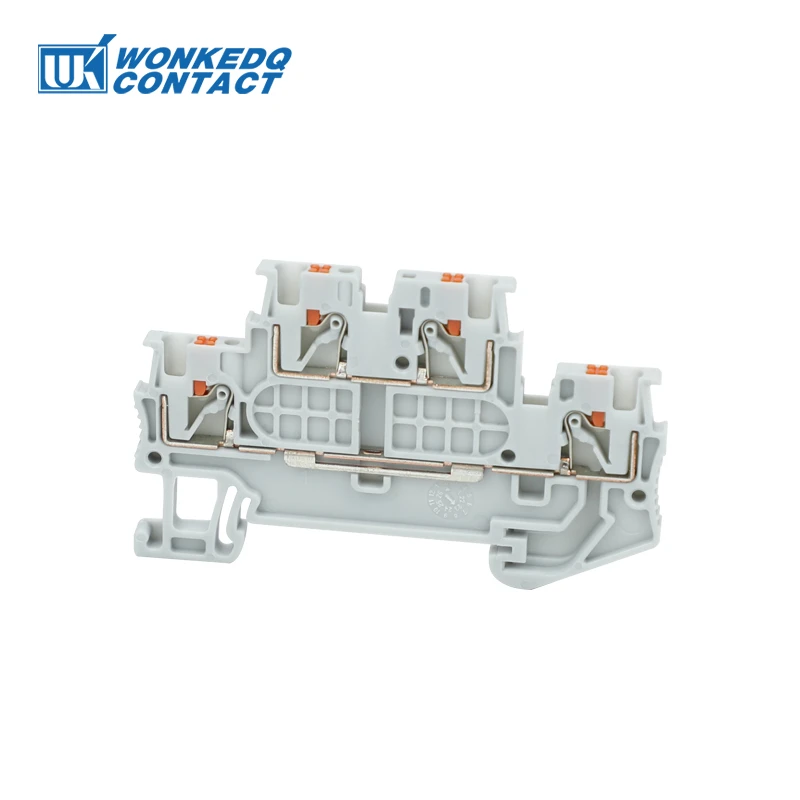 PTTB 1.5/S Double Level Push-in Din Rail Terminal Block 4-Conductor PT 1.5mm&sup2; Cable Electrical Wire Connector PTTB1.5 PTTB-1.5 wire connectors din rail terminal block