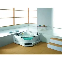 Corner Whirlpool Bathtub, Triangular Glass Spa Pool, 59 Inches Long X 59 Inches Wide X 25 Inches High Bathtubs & Whirlpools 1