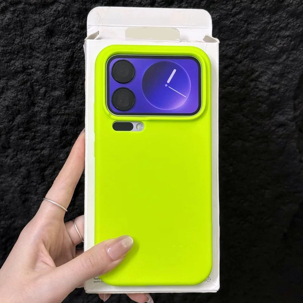 Sleek Matte Shockproof Liquid Silicone Phone Case – Simple Bright Design