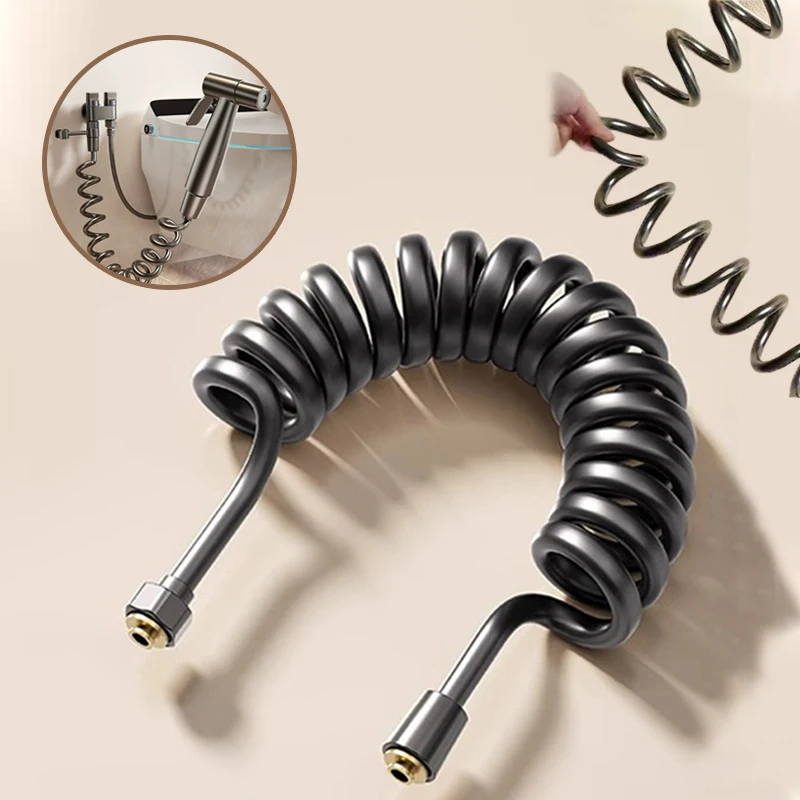 Shower Water Hose Bathroom Recoil Garden Water Hose Flexible Curly Water Hose Retractable Self Coiling Hoses Spray Nozzle