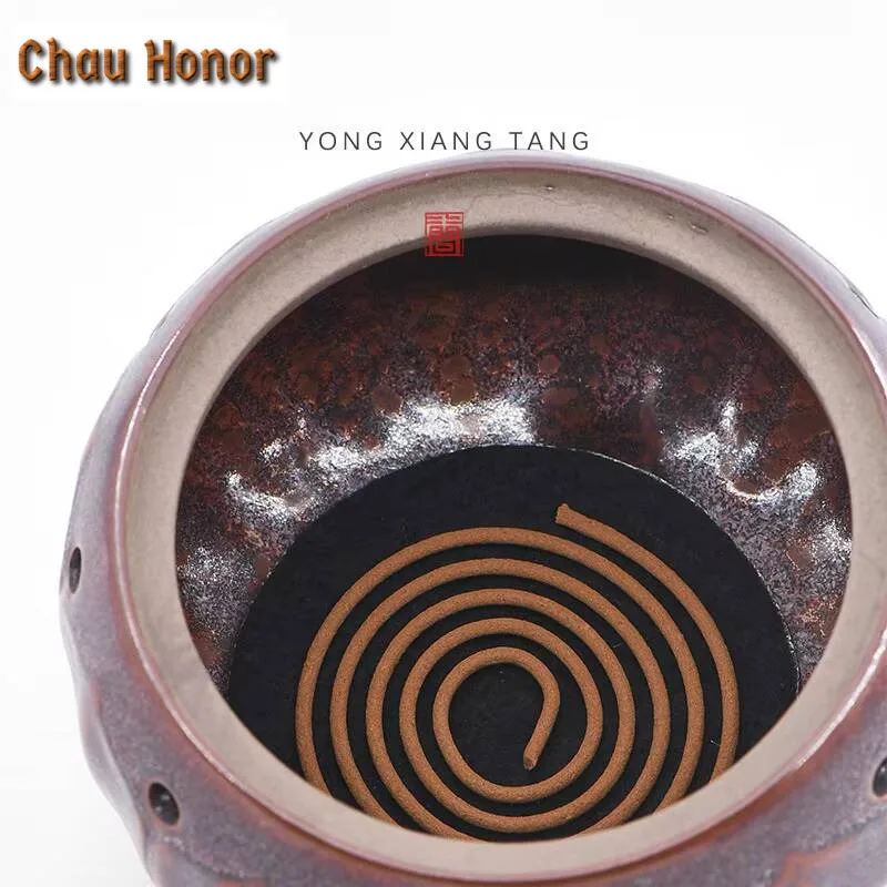 Creative Kiln Change Lotus Seat Ceramic Plate Incense Stove Antique Gilding Galze Silent Space Daily Smeller Zen Burner Holder