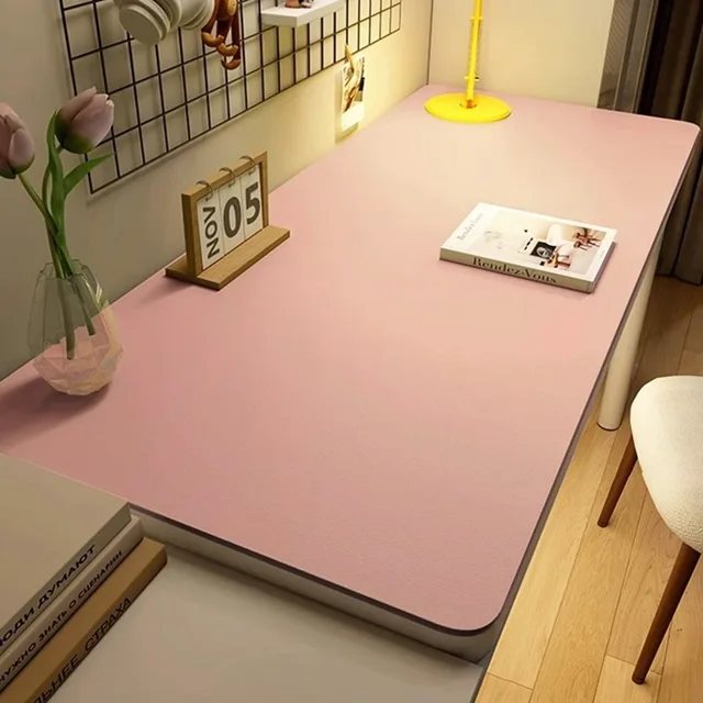 Nappe en cuir pour la maison, facile à nettoyer, protection de Table, dessous de thé étanche, grand tapis de bureau, antidérapant, pour clavier de Gamer, souris 2