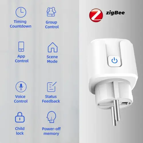 Tuya Zigbee Smart Plug 20A EU Smart Socket With Power Monitoring Timing Function Voice Control Via Alexa Google Home Yandex - Image 3