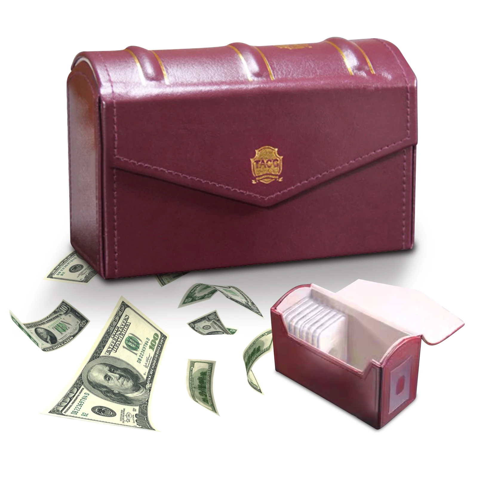 

Collection Box PU Leather Storage Gifts Label Paper Money Coins Currency Holder Folder Case PMG Graded Banknotes Pocket