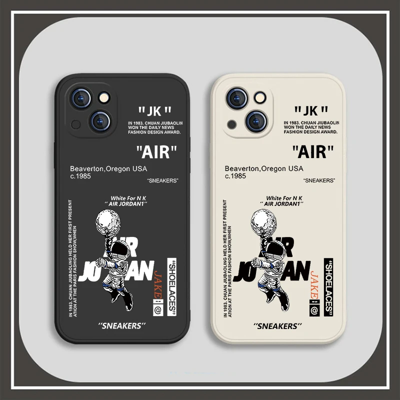 Ins Air Off Scarpe Sportive Marca Custodia Per Telefono Astronauta Per Iphone14 13 11Pro Max 12Mini X Xs Max Xr 7 8 Plus Sneakers Cover Bianca