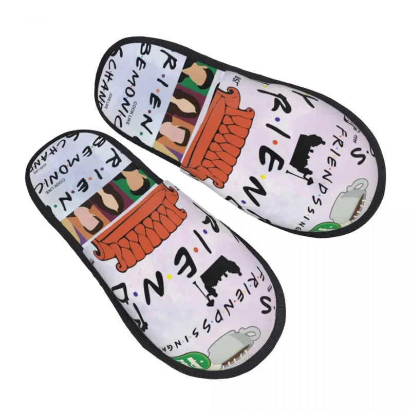 

Funny Friends Collage House Slippers Women Cozy Memory Foam TV Show Slip On Bedroom Slipper Shoes