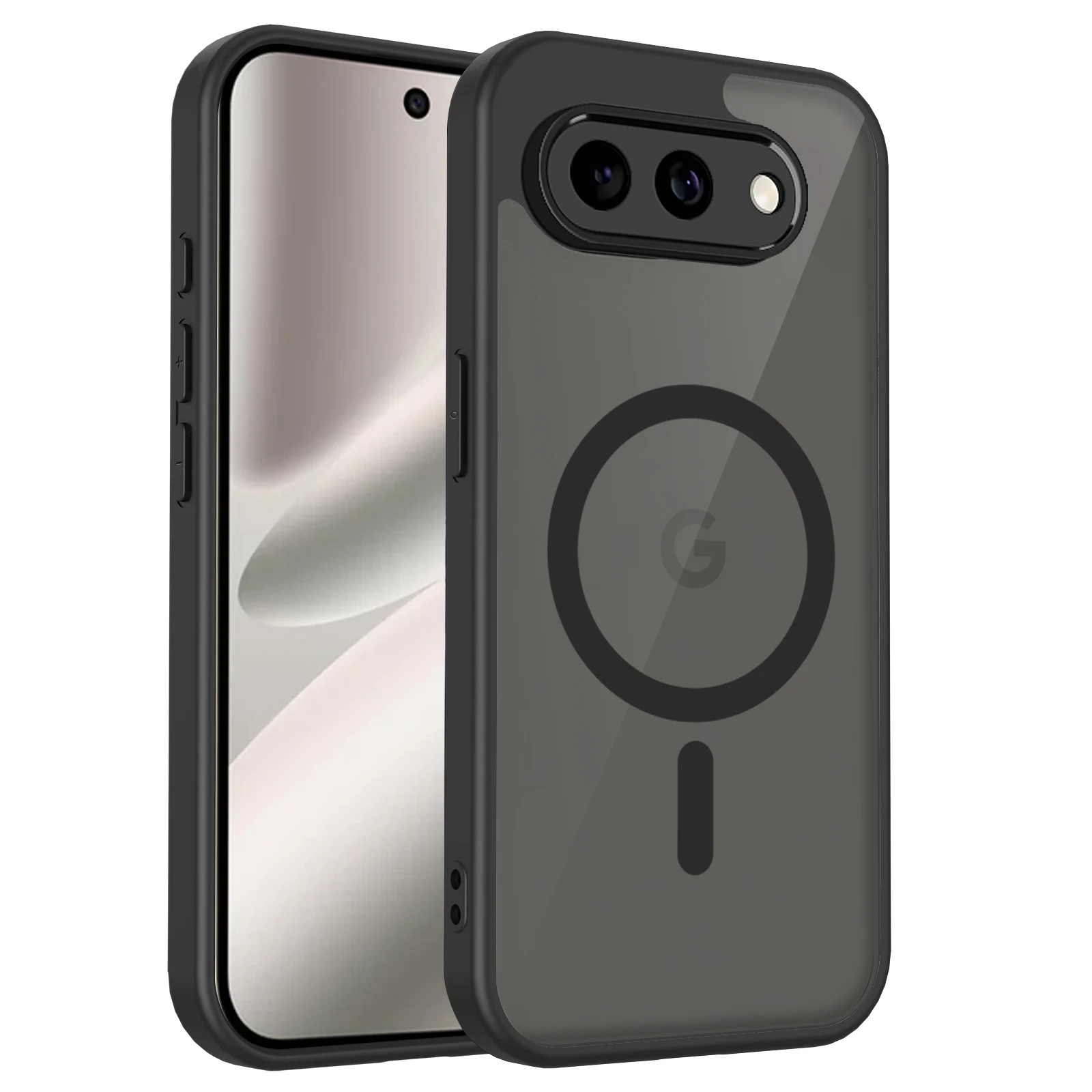 Matte Translucent Magnetic Shockproof Case with Wireless Charging Compatibility