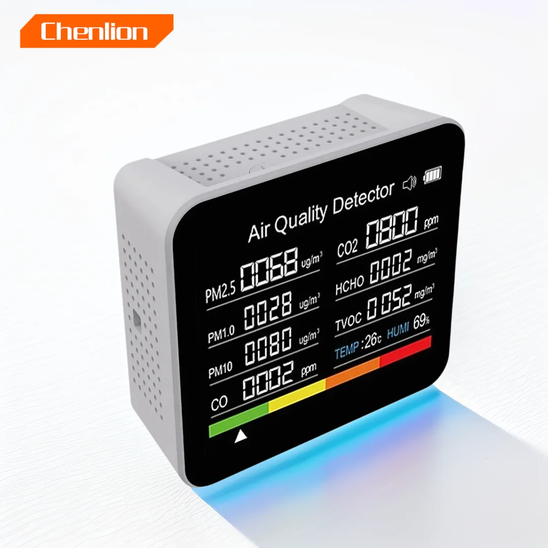 2024 Latest 14 IN 1 TUYA WIFI Smart Multi functional air quality detector Real Time Monitoring Large Display Home Air Test Kits 