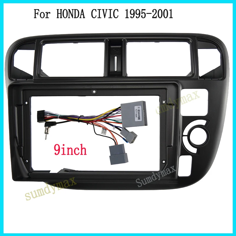 

Автомобильный радиоприемник с 9 дюймовым дисплеем, 2 Din, DVD, GPS, Mp5, ABS, PC, пластиковая рама для HONDA Civic 1995-1999, кабель для приборной панели