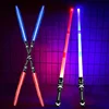 Laser Sword Lightsaber Red and Blue Double Saber Rave Transformation Children's Gift Cosplay Weapon Boy Cool Flashing Toy 1