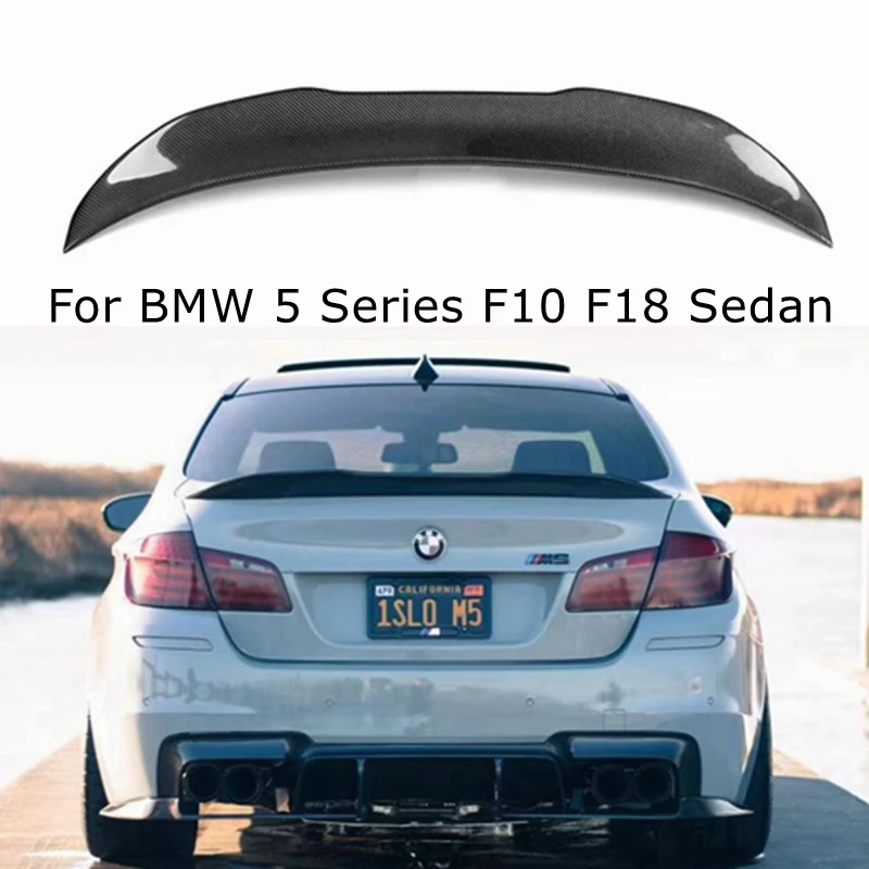 Carbon Style Rear Trunk Spoiler Lip For BMW F10 5 Series M5 2011-2017 Sedan  PSM