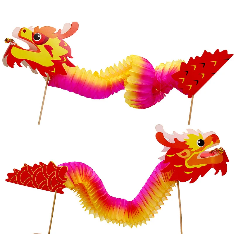 

Nostalgia Children's Handmade DIY Creative Material Bag Puzzle Toys Chinese New Year Dragon Dance Paper Cutout Gift