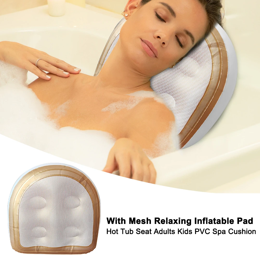 Relaxing Inflatable Pad Home Hot Tub Seat Adults Kids PVC Spa Cushion With Mesh. 6